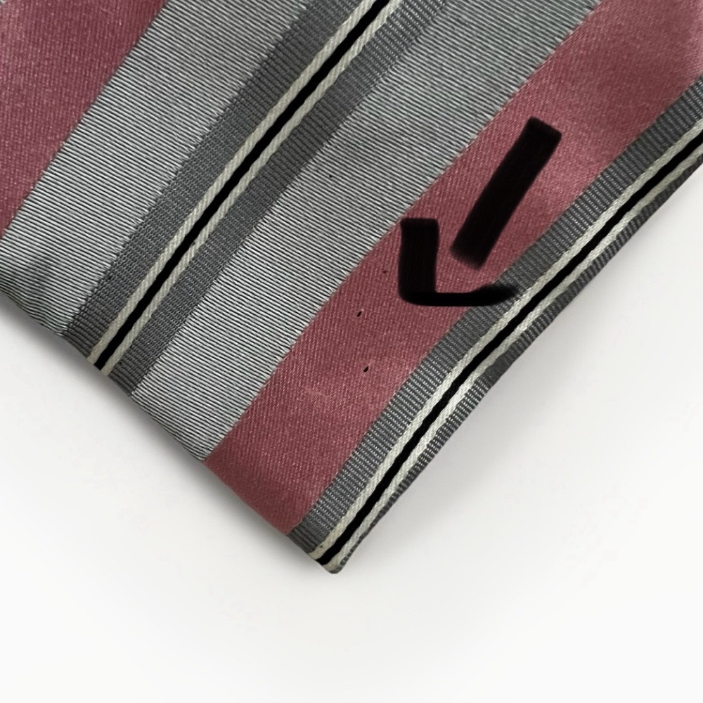 Donald TRUMP Signature Collection Handmade 100% Silk Designer Tie Gray Striped - Picture 9 of 10